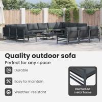 Tuinbankenset met kussen 13 pcs Zwart Staal - thumbnail