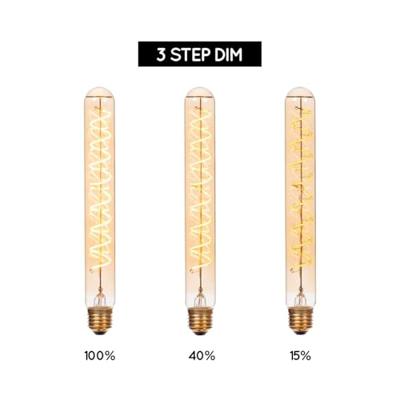Lucide T32 - Filament lamp - Ø 3,2 cm - LED 3 StepDim (Memory) - E27 - 1x4,9W 2200K - Amber