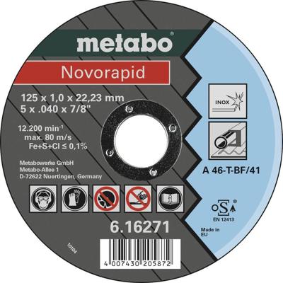 Metabo Accessoires Doorslijpschijf Ø 125x1,0x22,23 Inox Novorapid - 25 stuks - 616271000