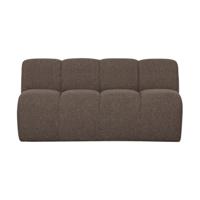 Woood Mojo eetkamerbank 164 cm met rugleuning bouclé Bruin Melange - thumbnail