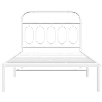 Bedframe met hoofdbord metaal wit 100x200 cm