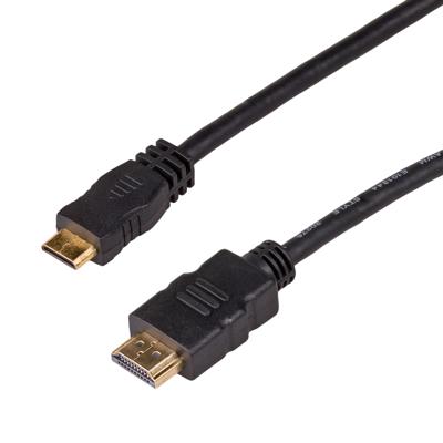Akyga AK-HD-10M HDMI-kabel Aansluitkabel HDMI-A-stekker, HDMI-mini-C-stekker 1 m Zwart