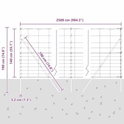 VidaXL Afrasteringspaal gegalvaniseerd 25 x 1,4 m staal VidaXL Afrasteringspaal gegalvaniseerd 25 x 1,4 m staal