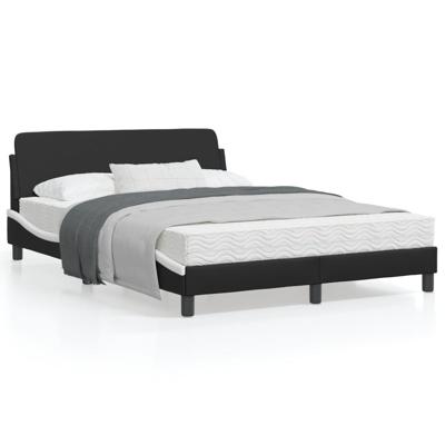Bedframe "Dover" kunstleer zwart en wit 140x190 cm