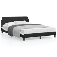 Bedframe "Dover" kunstleer zwart en wit 140x190 cm - thumbnail