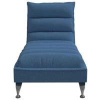 Chaise longue met kussens stof blauw - thumbnail