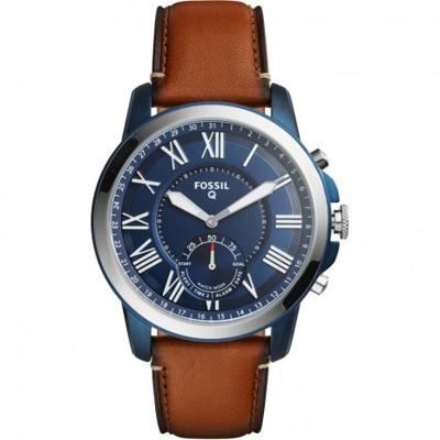 Horlogeband Smartwatch Fossil FTW1147 / Q Grant Leder Bruin 22mm Horlogeband Smartwatch Fossil FTW1147 / Q Grant Leder Bruin 22mm