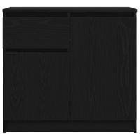 Dressoir met lade 71x35x65 cm spaanplaat zwart eikenkleurig - thumbnail