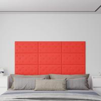 VidaXL Wandpanelen 12 st 2,16 m² 60x30 cm kunstleer rood - thumbnail