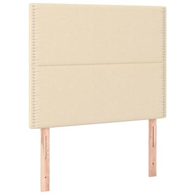 Boxspring met matras stof crèmekleurig 90x190 cm