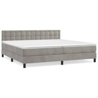Boxspring met matras fluweel lichtgrijs 200x200 cm - thumbnail