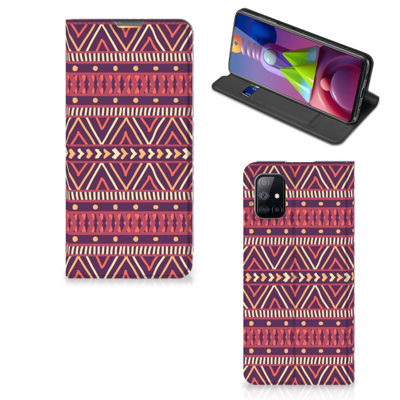 Samsung Galaxy M51 Hoesje met Magneet Aztec Paars