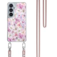 Samsung Galaxy S26 hoesje met rosegoud koord - Hortensia - thumbnail