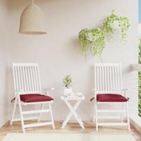 VidaXL Stoelkussens 2 st 40x40x7 cm oxford stof wijnrood - thumbnail