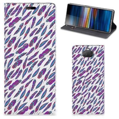 Sony Xperia 10 | Hoesje met Magneet | Feathers Color Sony Xperia 10 | Hoesje met Magneet | Feathers Color