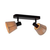 Eglo PlafondlampSeagard zwart met rotan 2-lichts - 44139 - thumbnail