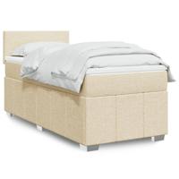 Boxspring met matras stof crèmekleurig 80x200 cm - thumbnail