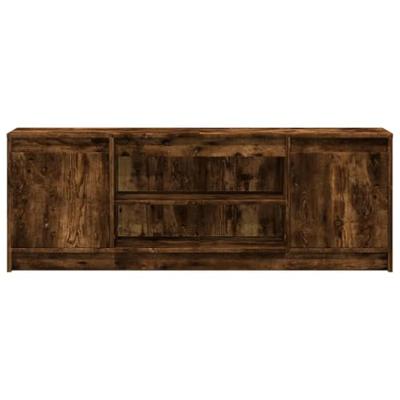 Tv-meubel met LED 139,5x34x50 cm bewerkt hout gerookt eiken