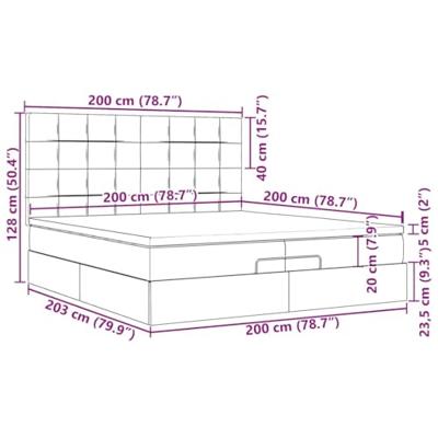 Ottoman bed met matrassen 200x200cm stof donkergrijs