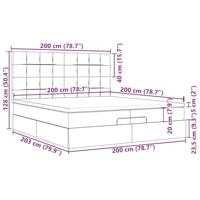 Ottoman bed met matrassen 200x200cm stof donkergrijs - thumbnail