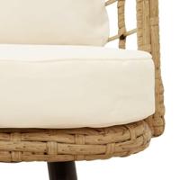 Tuinstoel met kussens poly rattan naturel - thumbnail