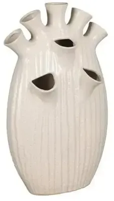 Mica Decorations vaas keramiek saul 25x15.5x42cm creme