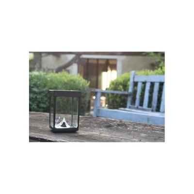 Mini solar tafel theelichthouder - Glazen wanden - Zwart