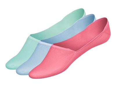 esmara 3 paar sneakersokken (Mid-Cut, Roze/mint/blauw, 35-38)