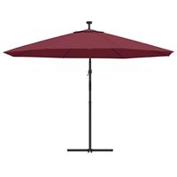 VidaXL Zweefparasol met led-verlichting 350 cm bordeauxrood - thumbnail