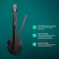 EPOS 1000896 Over Ear headset Bluetooth Mono Zwart Noise Cancelling Volumeregeling, Microfoon uitschakelbaar (mute) Telefoon - thumbnail