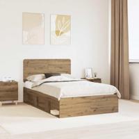 Bedframe Ambachtelijk eiken 120 x 200 cm Massief grenenhout - thumbnail