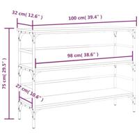 Wandtafel 100x32x75 cm bewerkt hout bruin eikenkleur - thumbnail