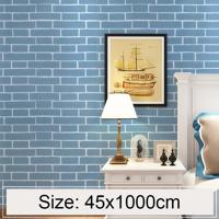 Mediterrane baksteen creatieve 3D steen baksteen decoratie behang Stickers slaapkamer woonkamer muur waterdicht Wallpaper Roll grootte: 45 * 1000cm - thumbnail