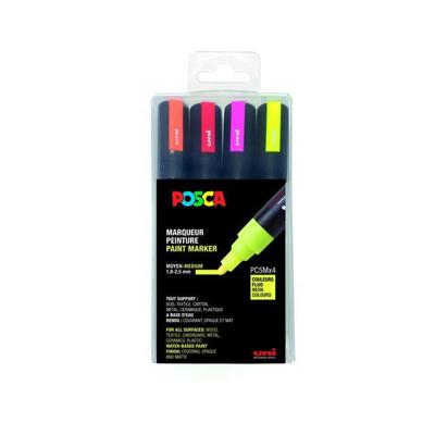 Paintmarker uni posca pc5m m fluor 4st assorti