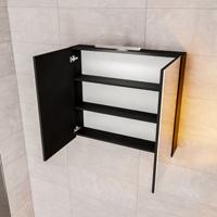 Spiegelkast BWS Cube 80x70x16 cm Mat Zwart Urban - thumbnail