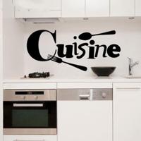 Lepel vork gesneden keuken sticker restaurant achtergrond muur decoratie stickers - thumbnail