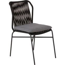 Nohr Tuinstoel 'Malek' Stapelbaar, kleur Zwart