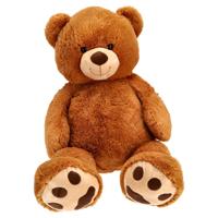 Pluchiez Knuffel Beer Zittend 120 cm Bruin - thumbnail