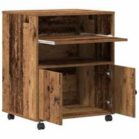 VidaXL Printerstand met opslag oudhout 60 x 48 x 74 cm bewerkt hout - thumbnail