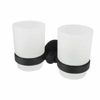 Haceka Kosmos Dubbele Bekerhouder - glas - mat zwart 1208541 - thumbnail