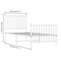 Bedframe met hoofd- en voeteneinde metaal zwart 80x200 cm - thumbnail