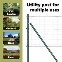 VidaXL Afrasteringspaal 26 pcs groen 3,2 x 3,2 x 80 cm - thumbnail