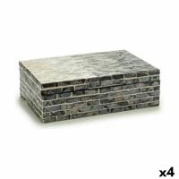 Decoratieve Doos Grijs Parelmoer spaanderplaat 15,2 x 7,2 x 25 cm (4 Stuks) - thumbnail
