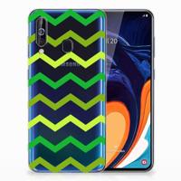Samsung Galaxy A60 | TPU bumper | Zigzag Groen - thumbnail