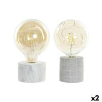 Bureaulamp DKD Home Decor Wit Grijs Gouden Cement 12 x 12 x 22 cm (2 Stuks) - thumbnail