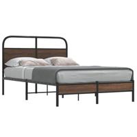 Bedframe zonder matras bewerkt hout bruin eikenkleur 140x200 cm - thumbnail