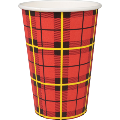 Koffiebeker | Schotse ruit | Karton + PE | 180ml | 7.5oz | 93mm | 2500 stuks