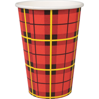 Koffiebeker | Schotse ruit | Karton + PE | 180ml | 7.5oz | 93mm | 2500 stuks - thumbnail