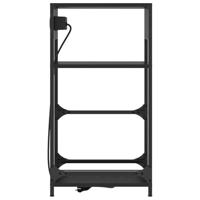 Nachtkastje met lade Zwart eiken 40 x 27 x 76 cm Bewerkt hout - thumbnail