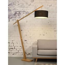 GOOD&MOJO Vloerlamp 'Montblanc' Bamboe en Eco linnen, 207cm, kleur Zwart GOOD&MOJO Vloerlamp 'Montblanc' Bamboe en Eco linnen, 207cm, kleur Zwart